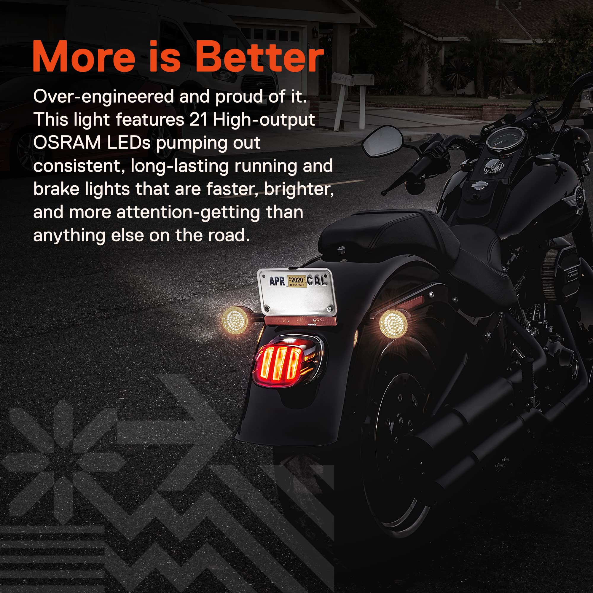 ONLINE LED STORE side profile of smoked-red lens showing sleek fit and subtle styling benefit