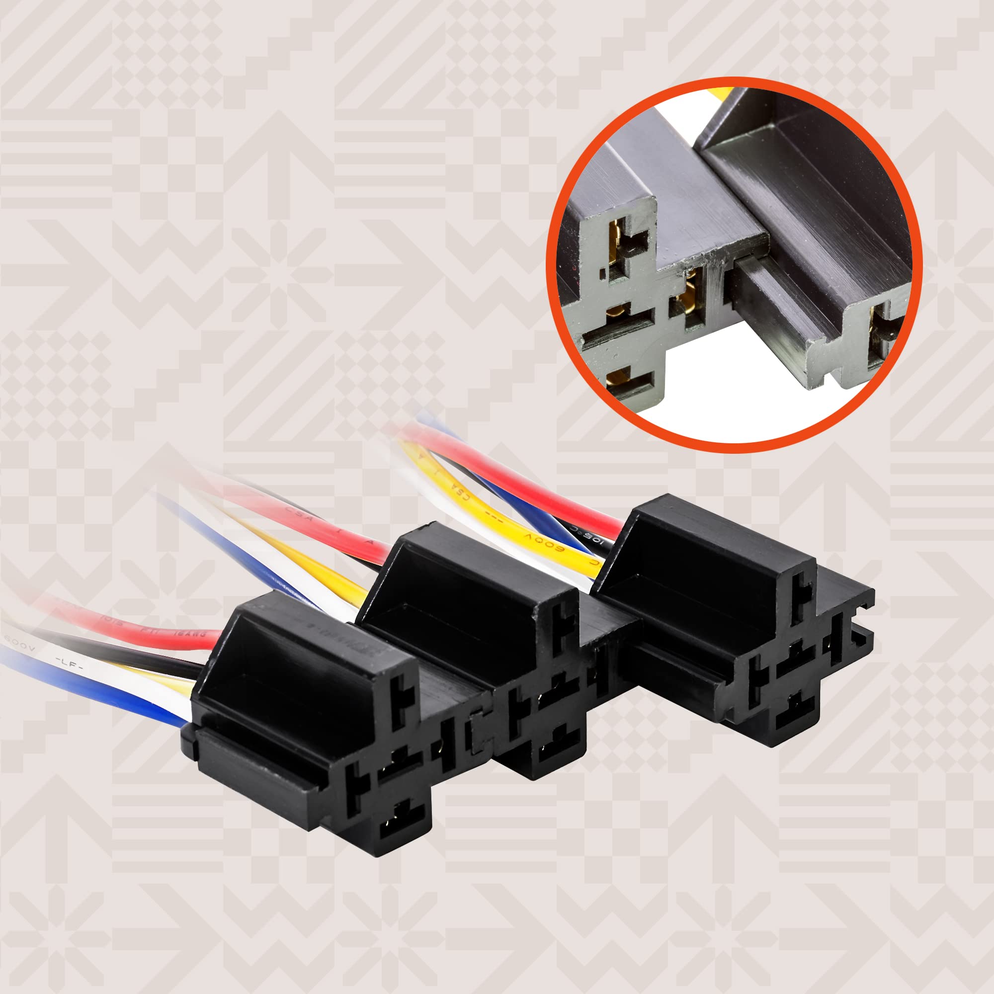 ONLINE LED STORE detailed shot of color-coded 14AWG wires, makes hookups faster and safer