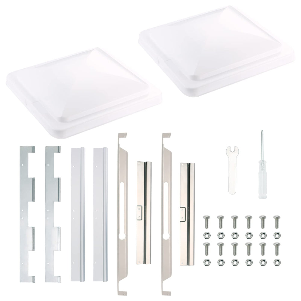 ONLTCO front view of white 14x14 vent lid showing clean fit and finish for easy replacement
