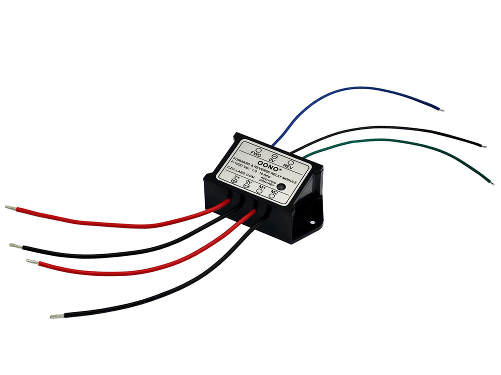 OONO module forward red and reverse green LED closeup for instant direction feedback