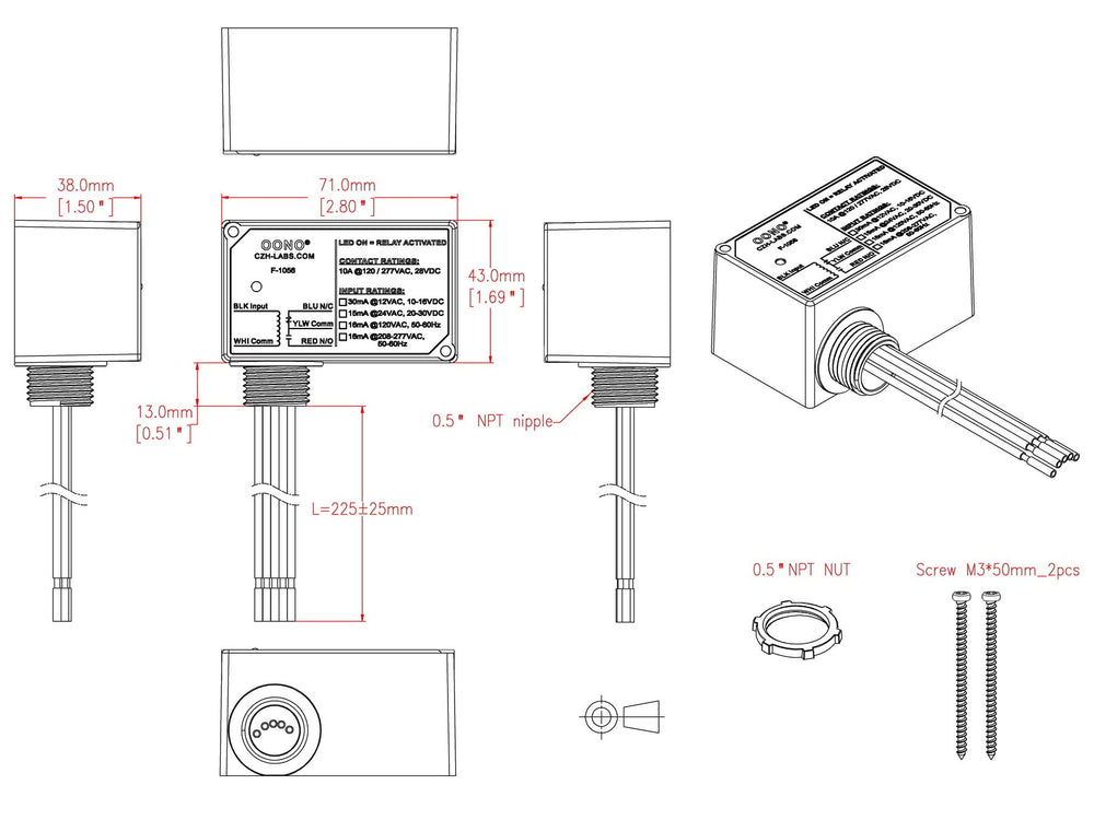 OONO pre-wired harness with leads ready to connect saving installation time