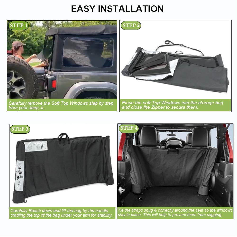Opall attached behind rear seat keeping Jeep cargo area organized