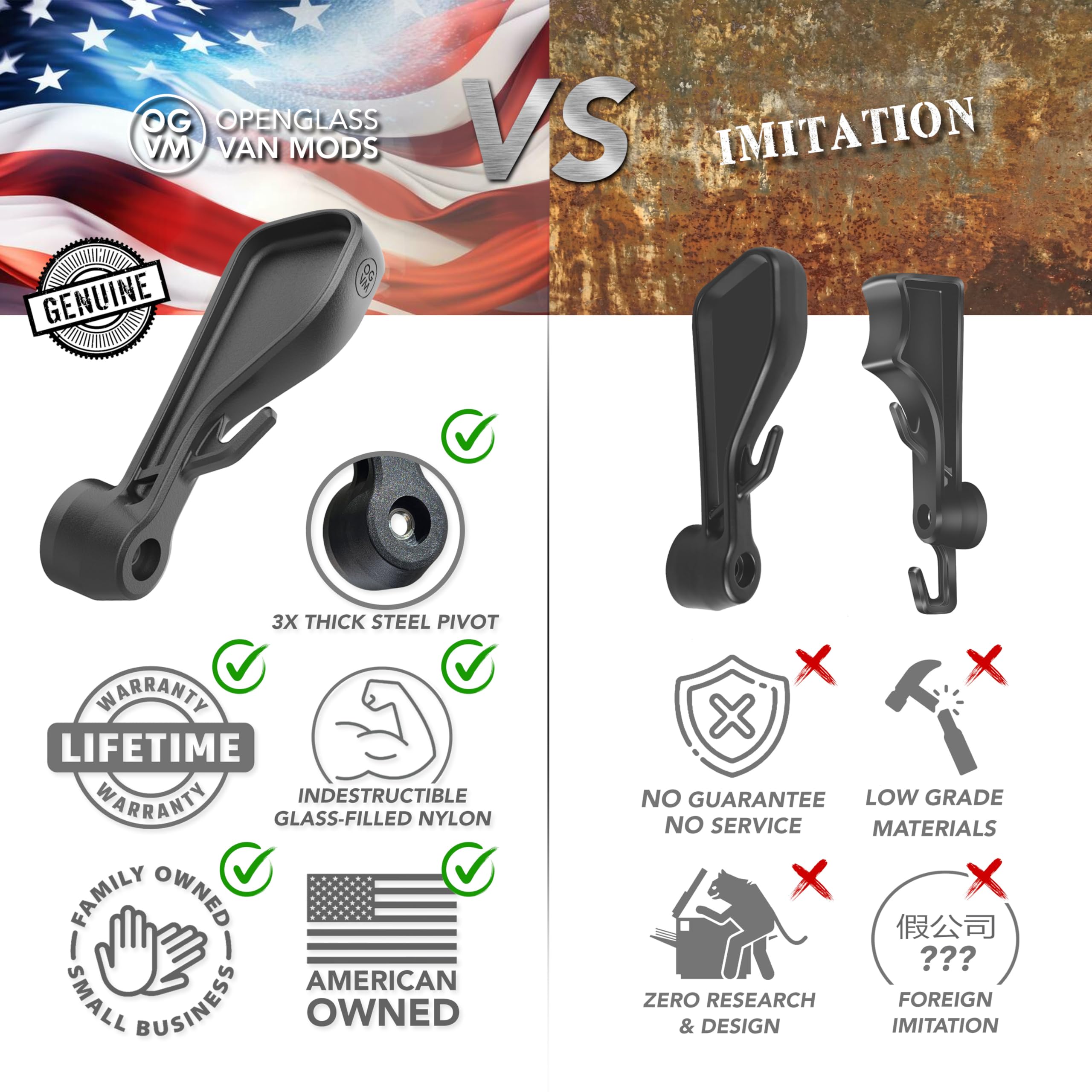 OpenGlass Promaster handle built-in hook detail holding keys for convenient storage