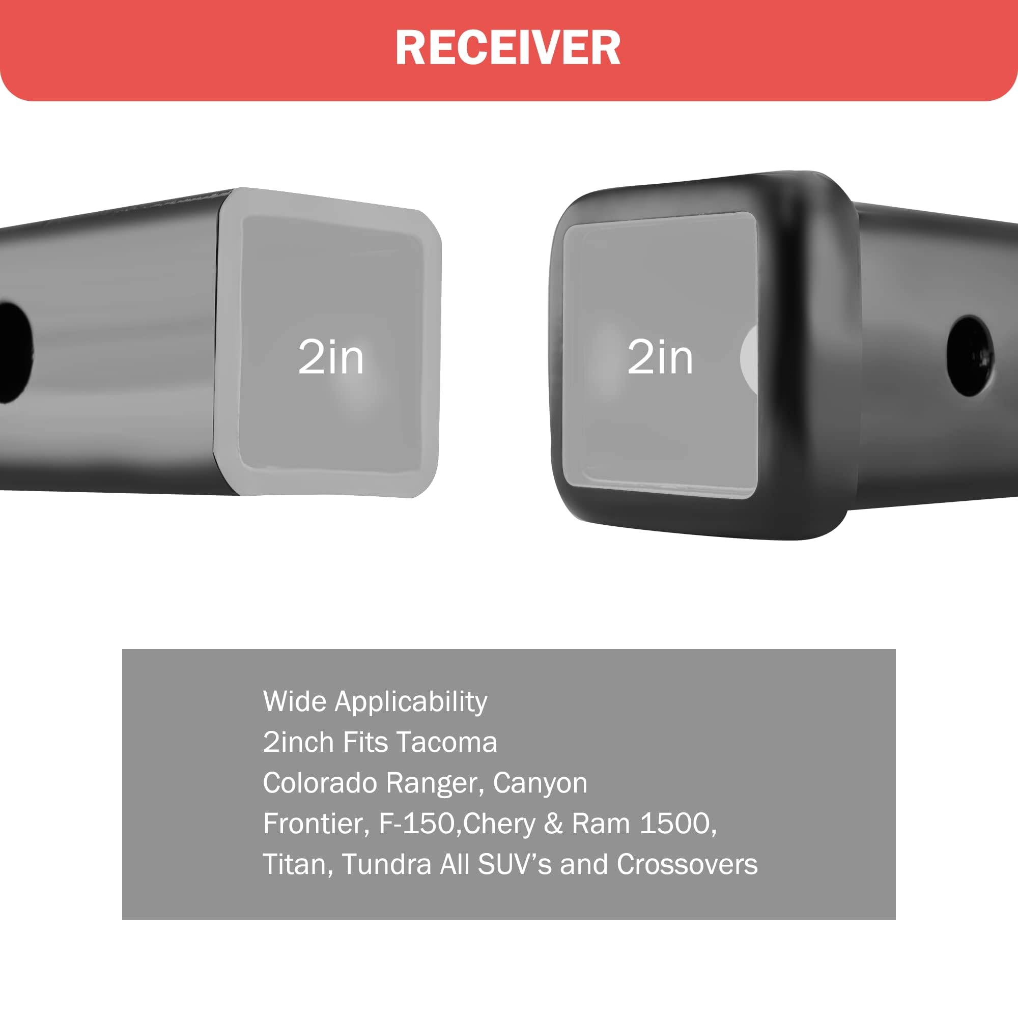 OPENROAD size comparison next to 2-inch receiver showing scale and fit benefit