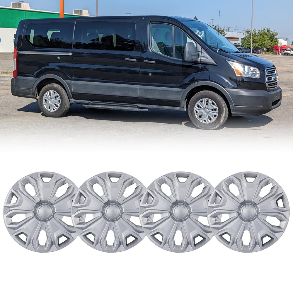 OPKOURE front view of silver hubcap showing OEM-style finish and improved appearance
