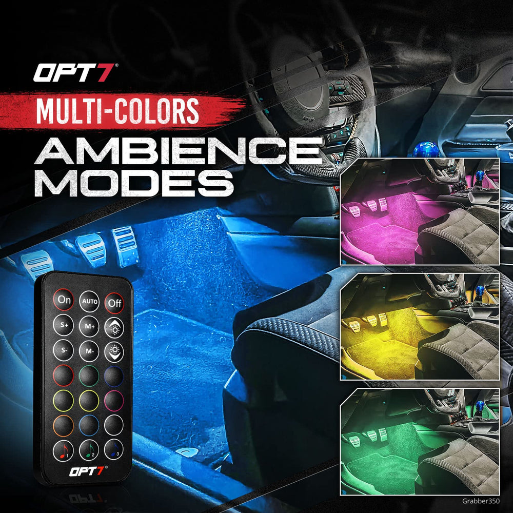 OPT7 Aura control box and remote pictured together for easy access and simple control