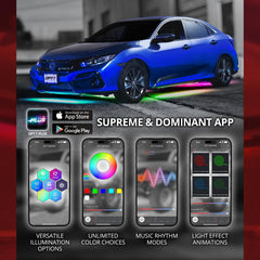 OPT7 Aura installed under car illustrating bright underglow effect