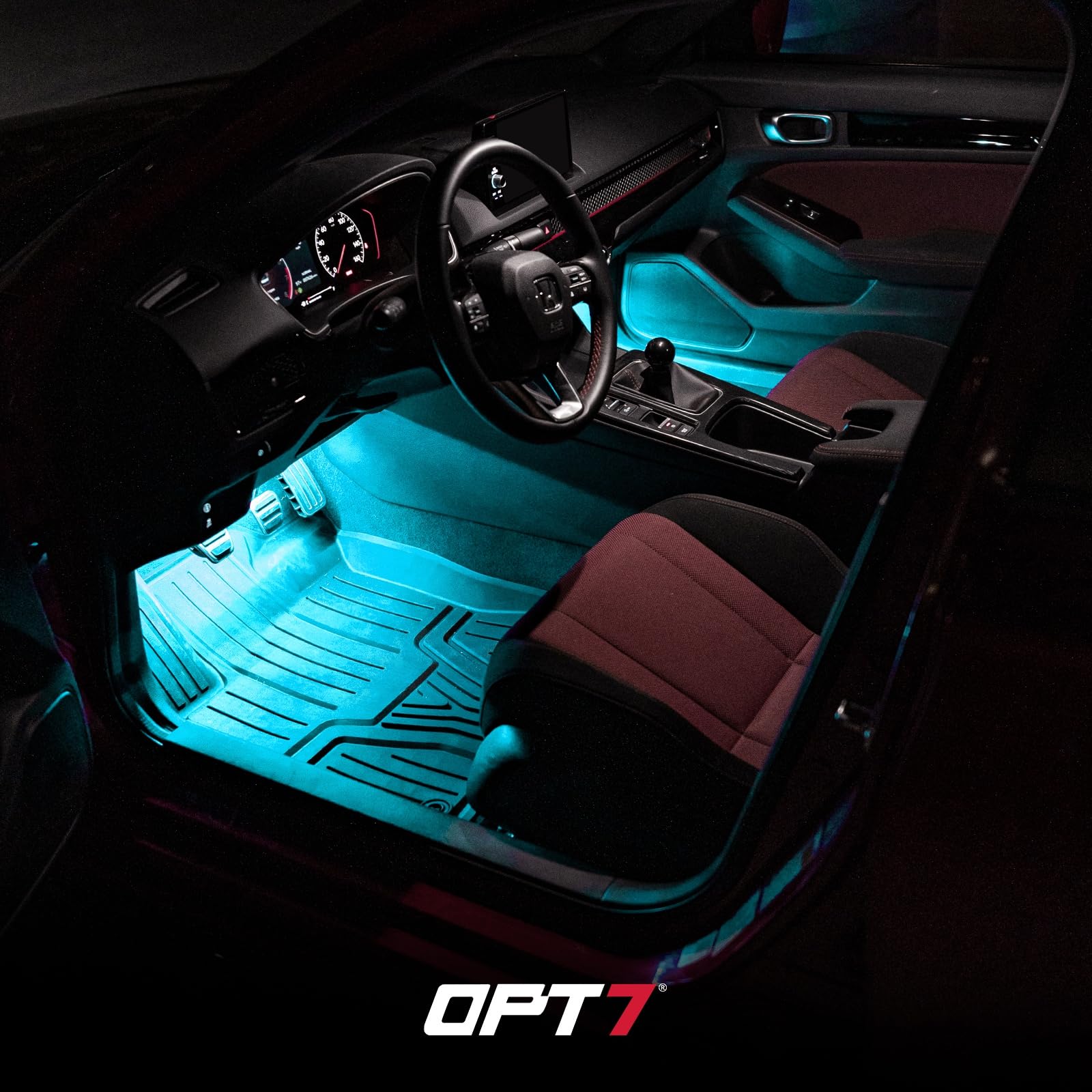 OPT7 LEDs pulsing to music showing synchronized audio-responsive effect