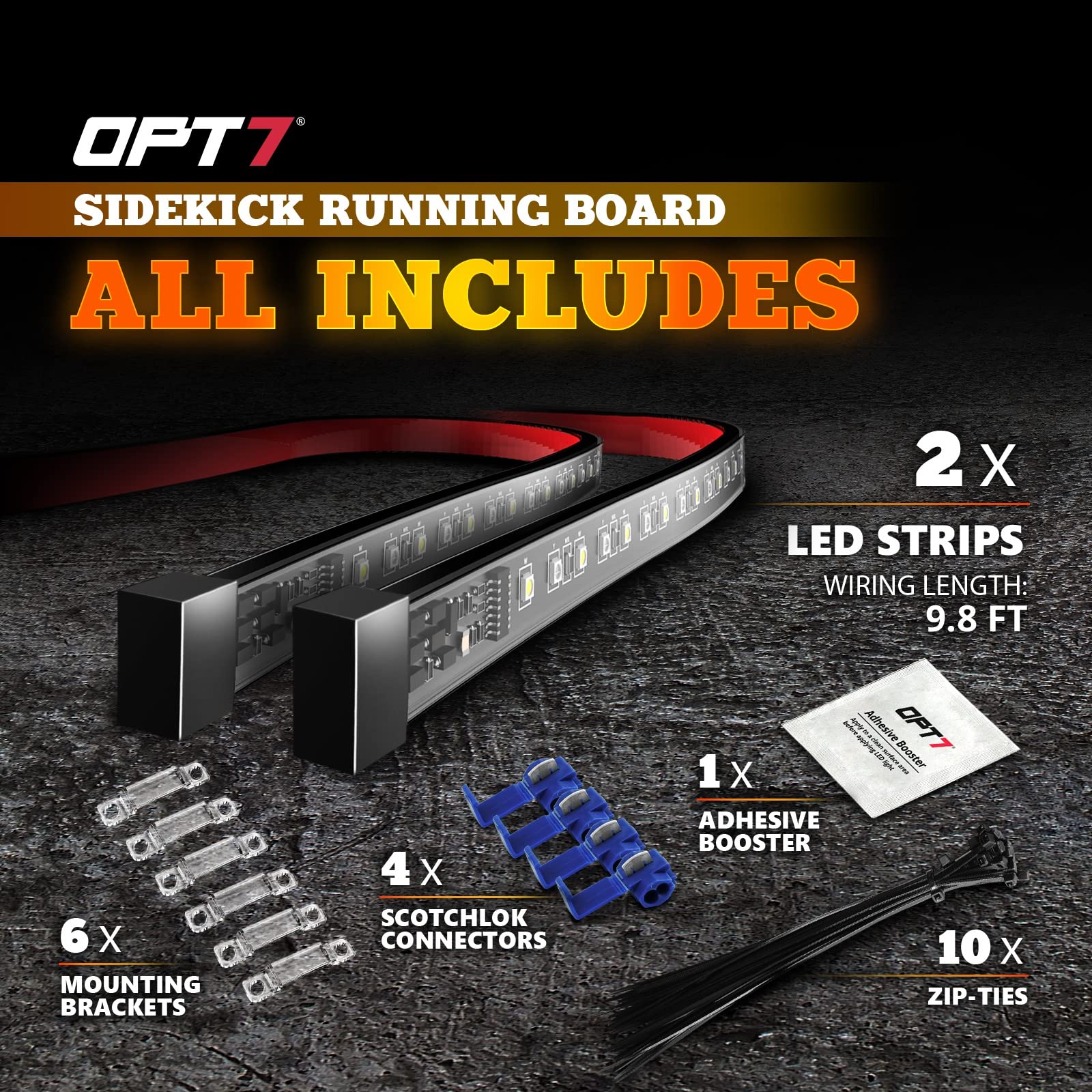 OPT7 Sidekick amber sequential turn signal active increasing visibility
