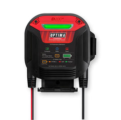 OPTIMA D200+ four-color LED status bar indicating charge progress and clarity