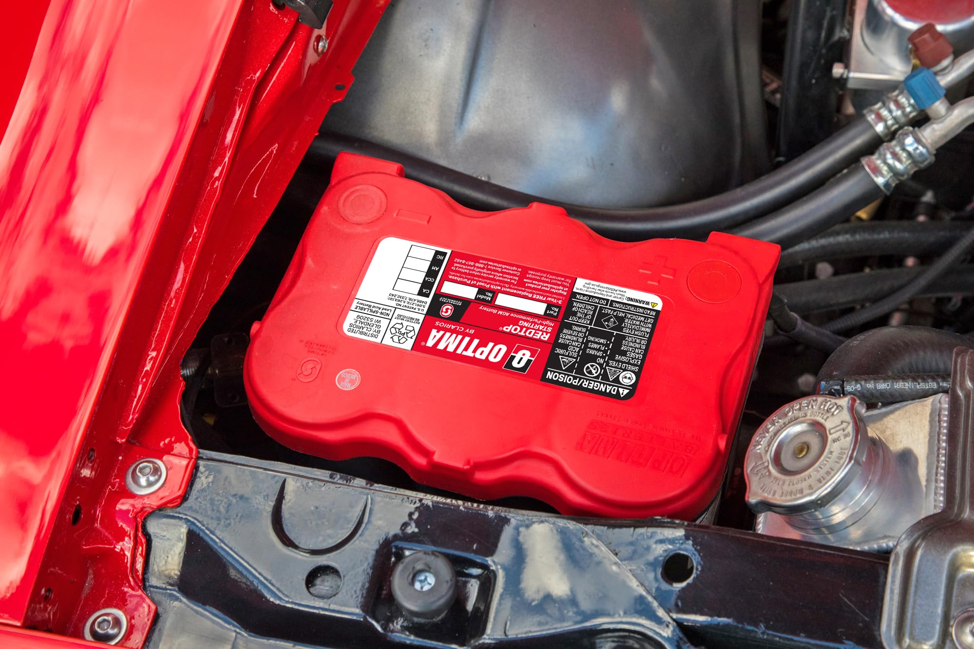 OPTIMA REDTOP 6V vibration test detail proving durability in rough conditions
