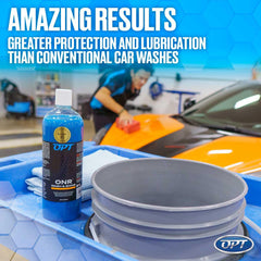 Optimum ONR mixed in bucket demonstrating water-saving rinseless wash benefit