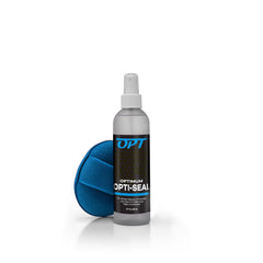 Optimum Opti-Seal front bottle showing label and benefit long-lasting protection