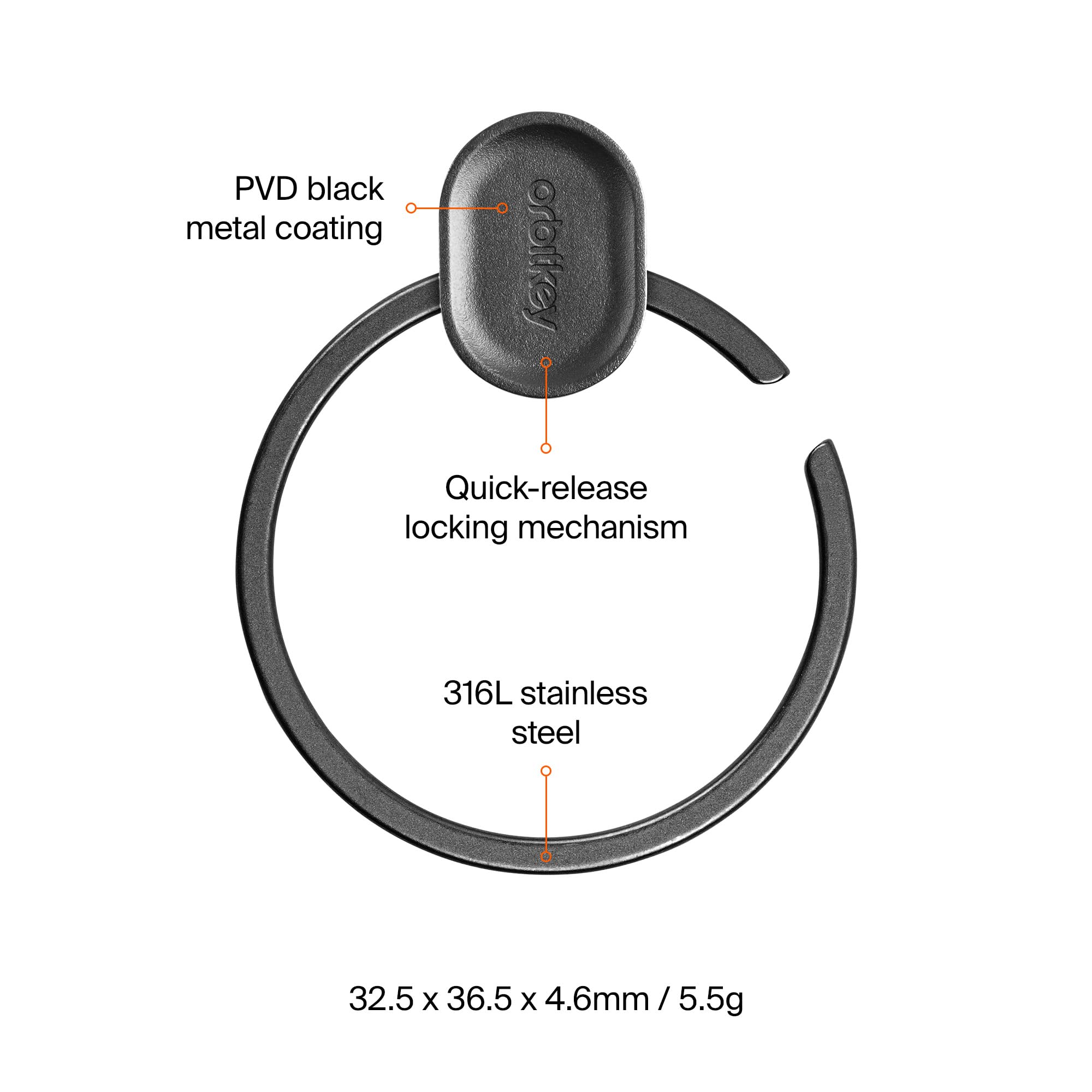 orbitkey Ring V2 loaded with keys and fob showing organized access