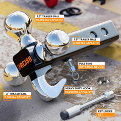 ORCISH hook detail with tow strap attached showing secure connection