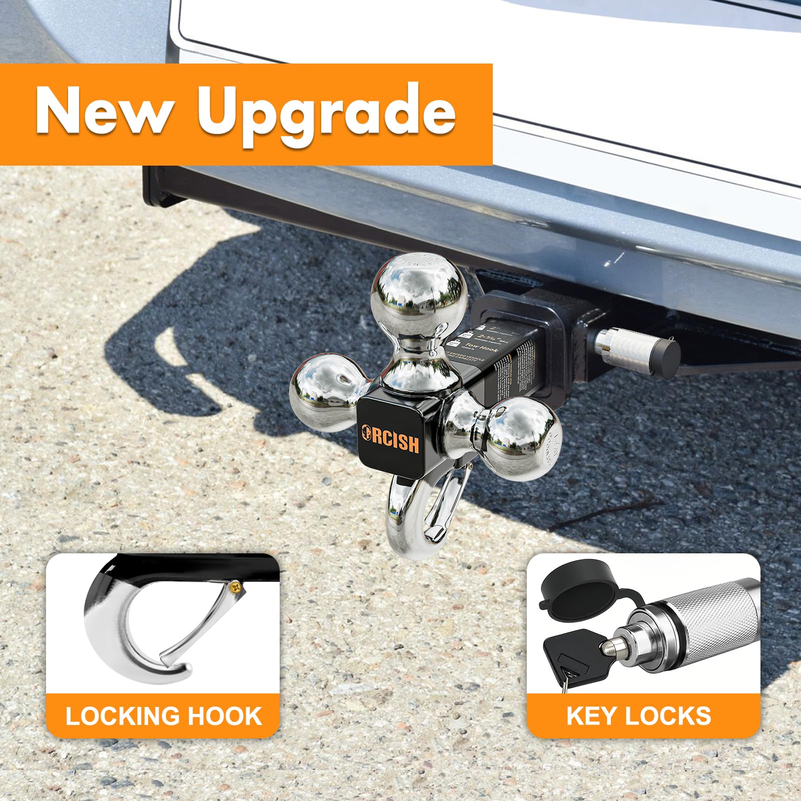 ORCISH tow hook detail highlighting 10,000 lb rating for heavy towing security