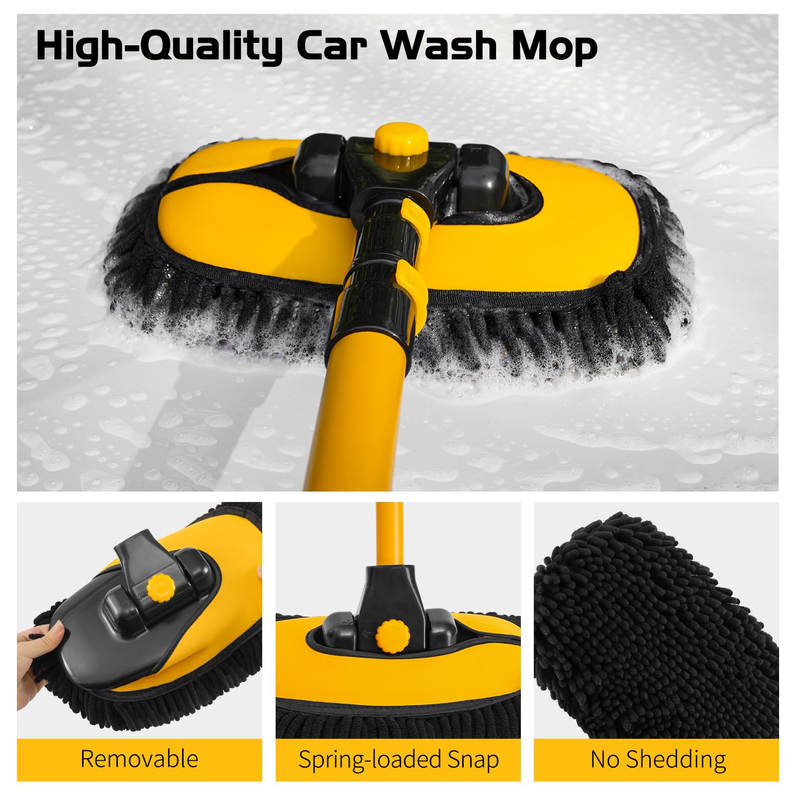 Ordenado brush next to car showing scale and safer ladder-free cleaning