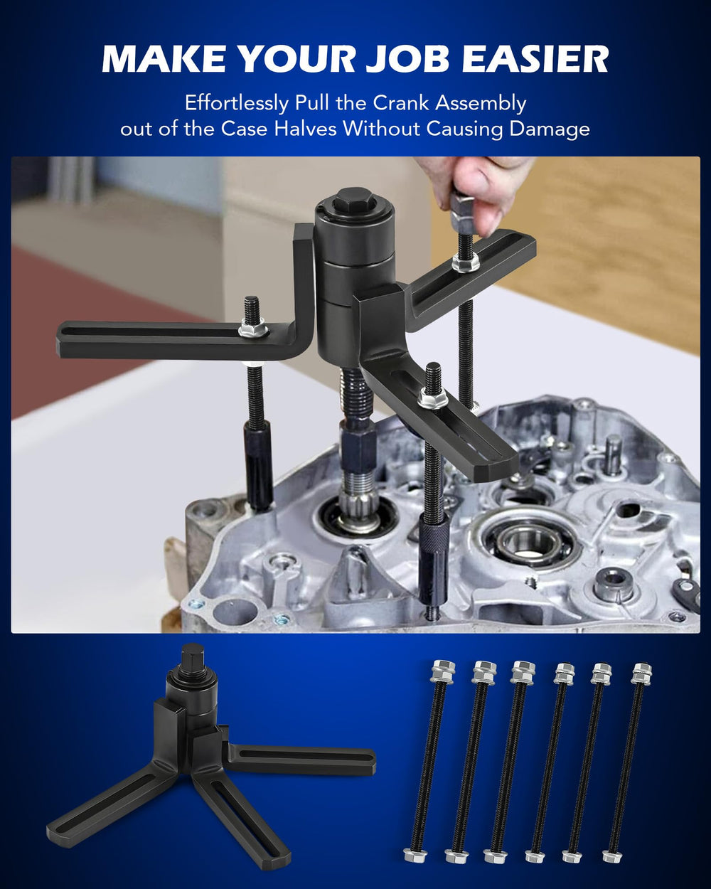 Orion Motor Tech adapters and screws grouped to show M10 M12 options and versatility for different crank sizes