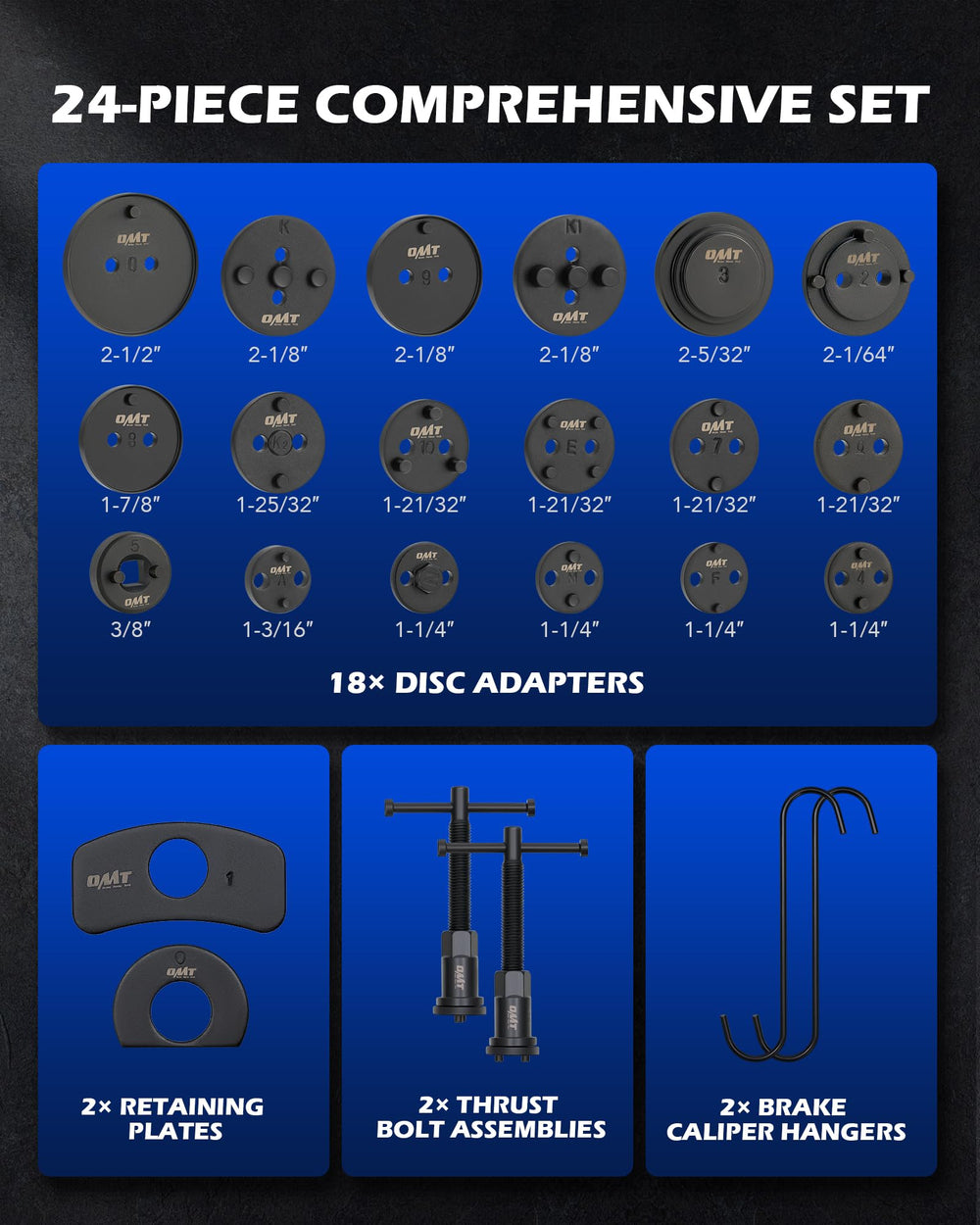 Orion Motor Tech close-up of disc adapters showing fit options and precision