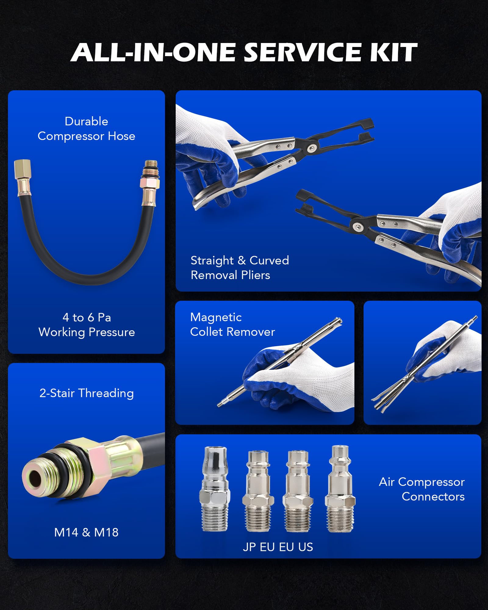 Orion Motor Tech adapters keepers detail showing assorted sizes for broad valve compatibility