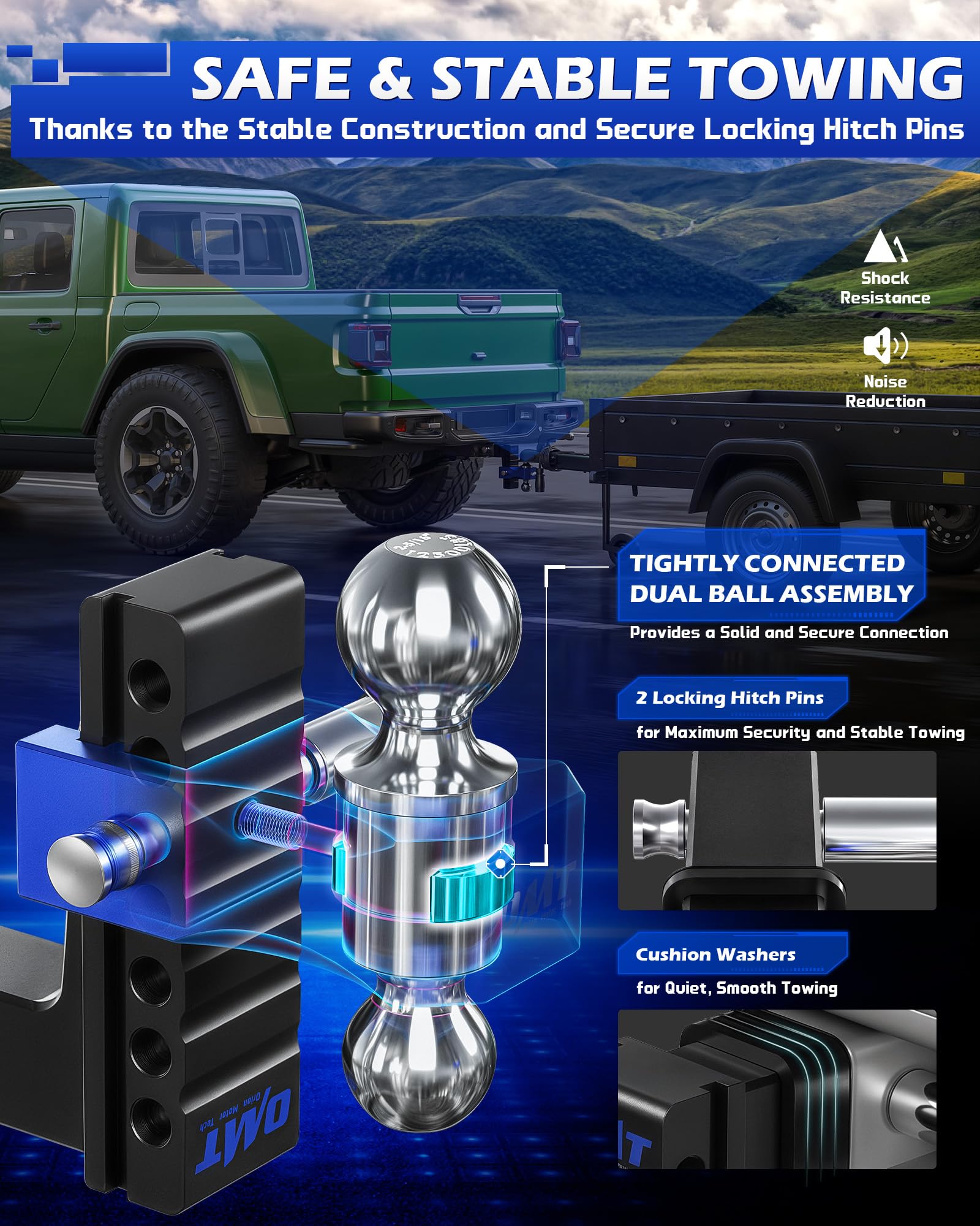 Orion Motor Tech slider detail showing height adjustment for perfect alignment