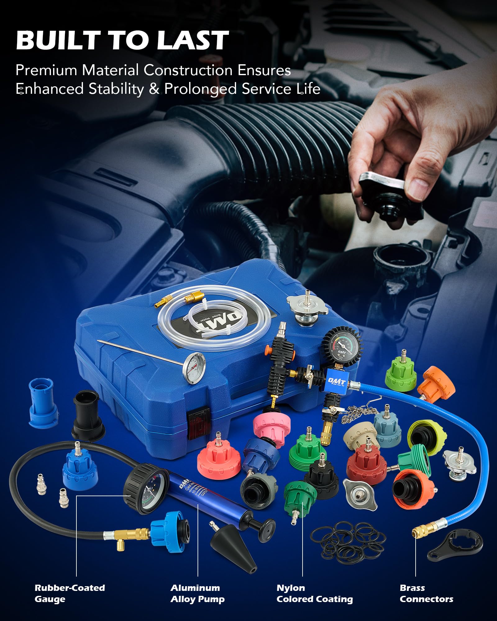 Orion Motor Tech brass fittings and spare O-rings showing durable materials