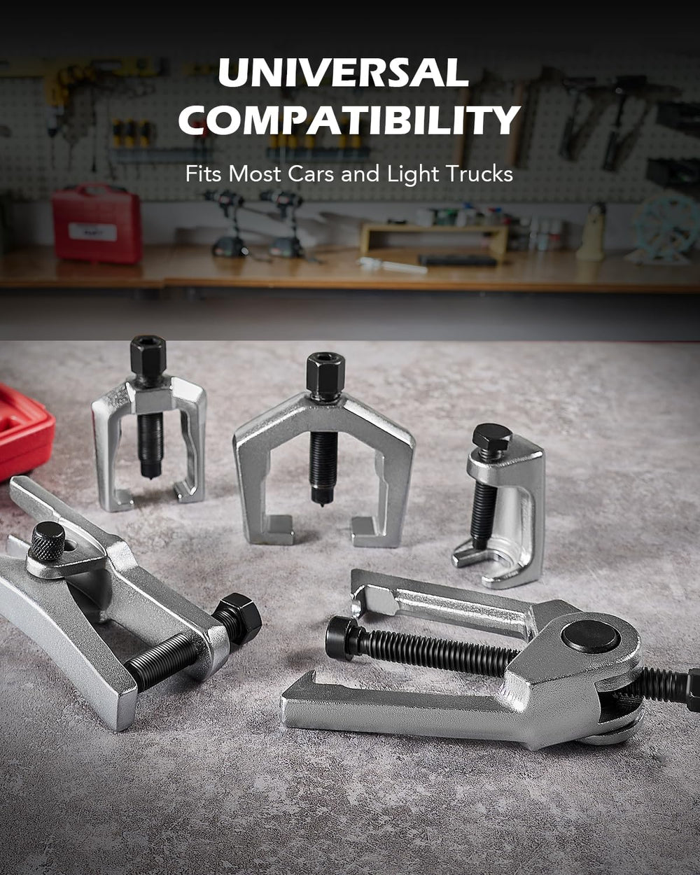 Orion Motor Tech conical pitman arm puller detail illustrating tapered seating fit