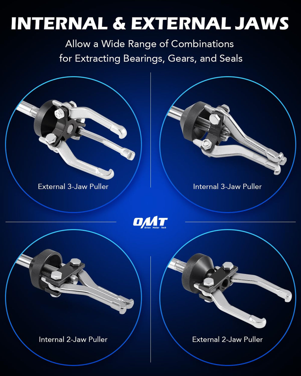 Orion Motor Tech cross blocks and cone puller showcasing tapered hub removal