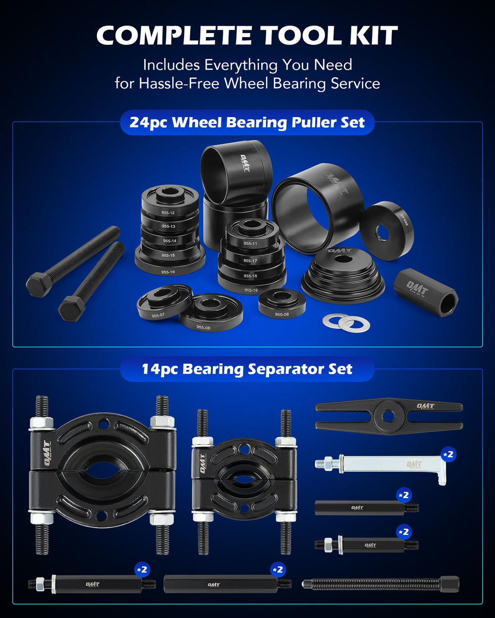 Orion Motor Tech forcing screw and yoke closeup demonstrating durable steel construction
