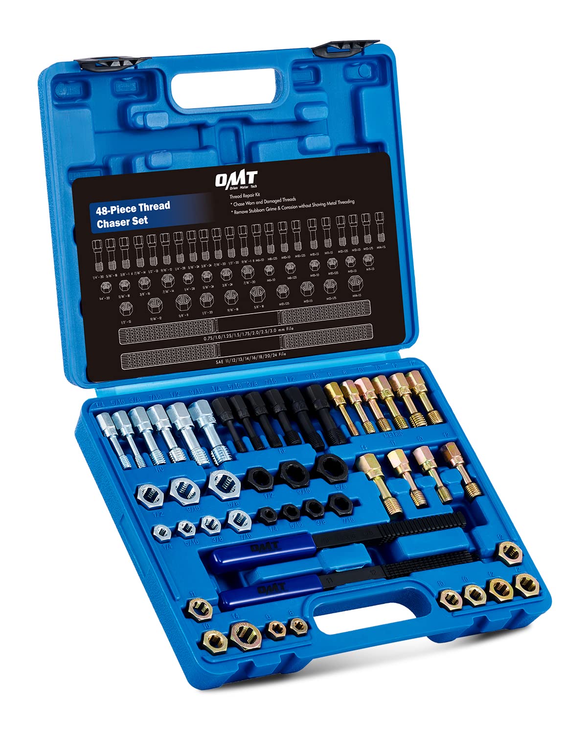 Orion Motor Tech front case and contents showing organized kit for fast repairs