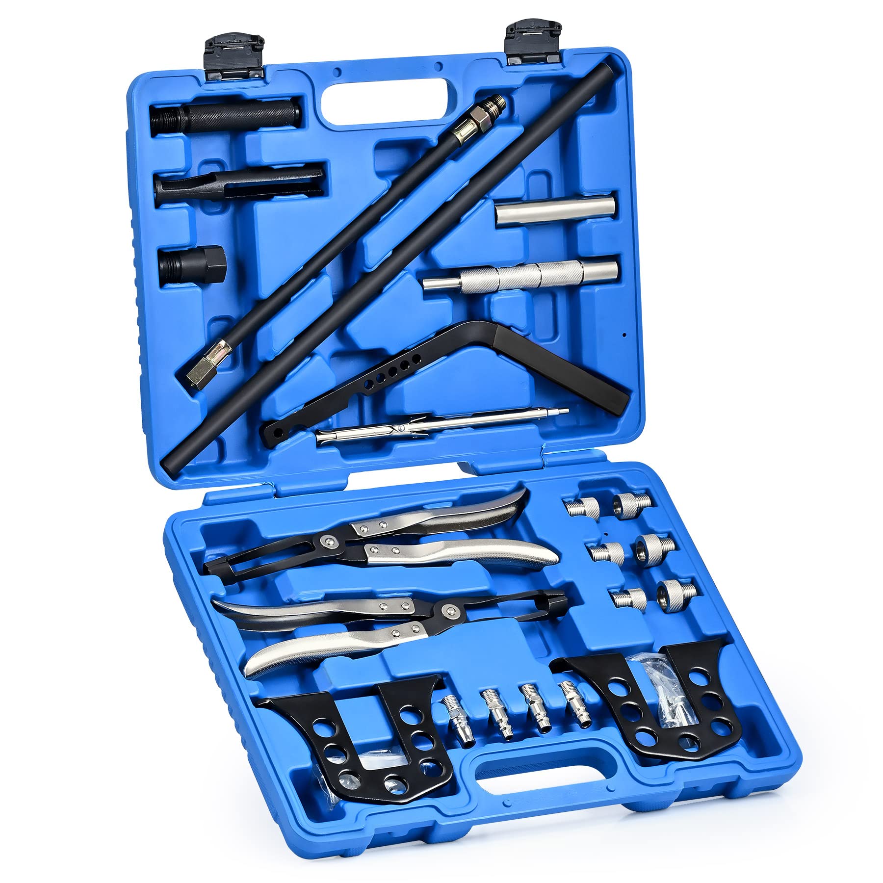 Orion Motor Tech front layout showing full valve spring compressor kit for quick identification and readiness