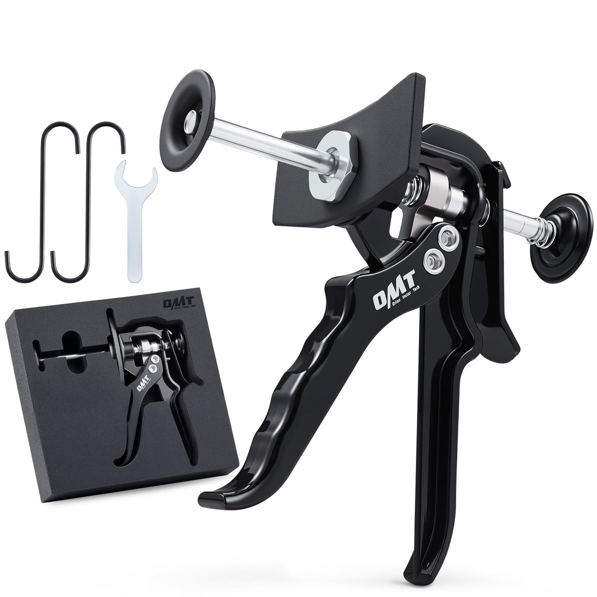 Orion Motor Tech front view of caliper compressor showing compact design and ease of use