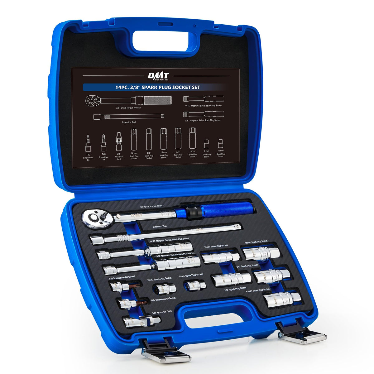 Orion Motor Tech front view kit showing complete 14-piece set and case organized