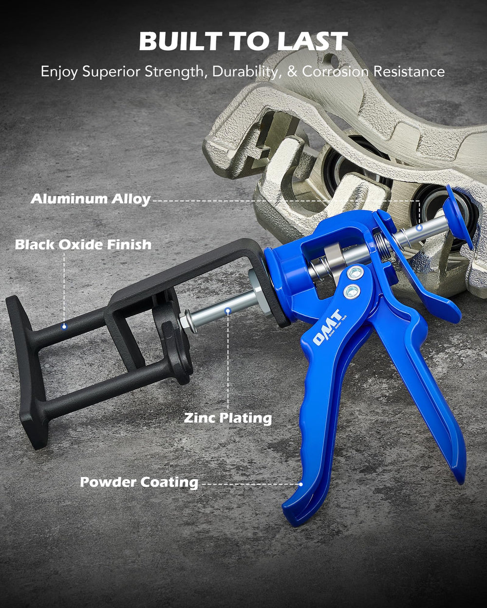 Orion Motor Tech ergonomic handle and piston contact closeup for comfortable, powerful squeezing