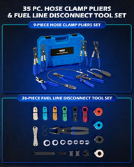 Orion Motor Tech assortment of hose clamp pliers showing angled jaws for reach