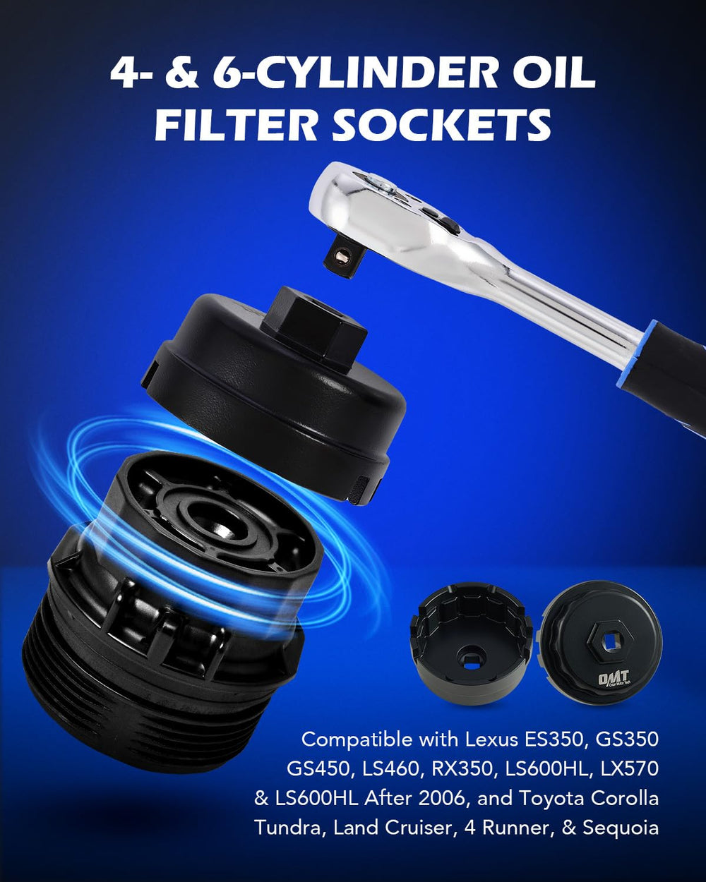 Orion Motor Tech socket engaged on a Toyota canister cap demonstrating easy removal