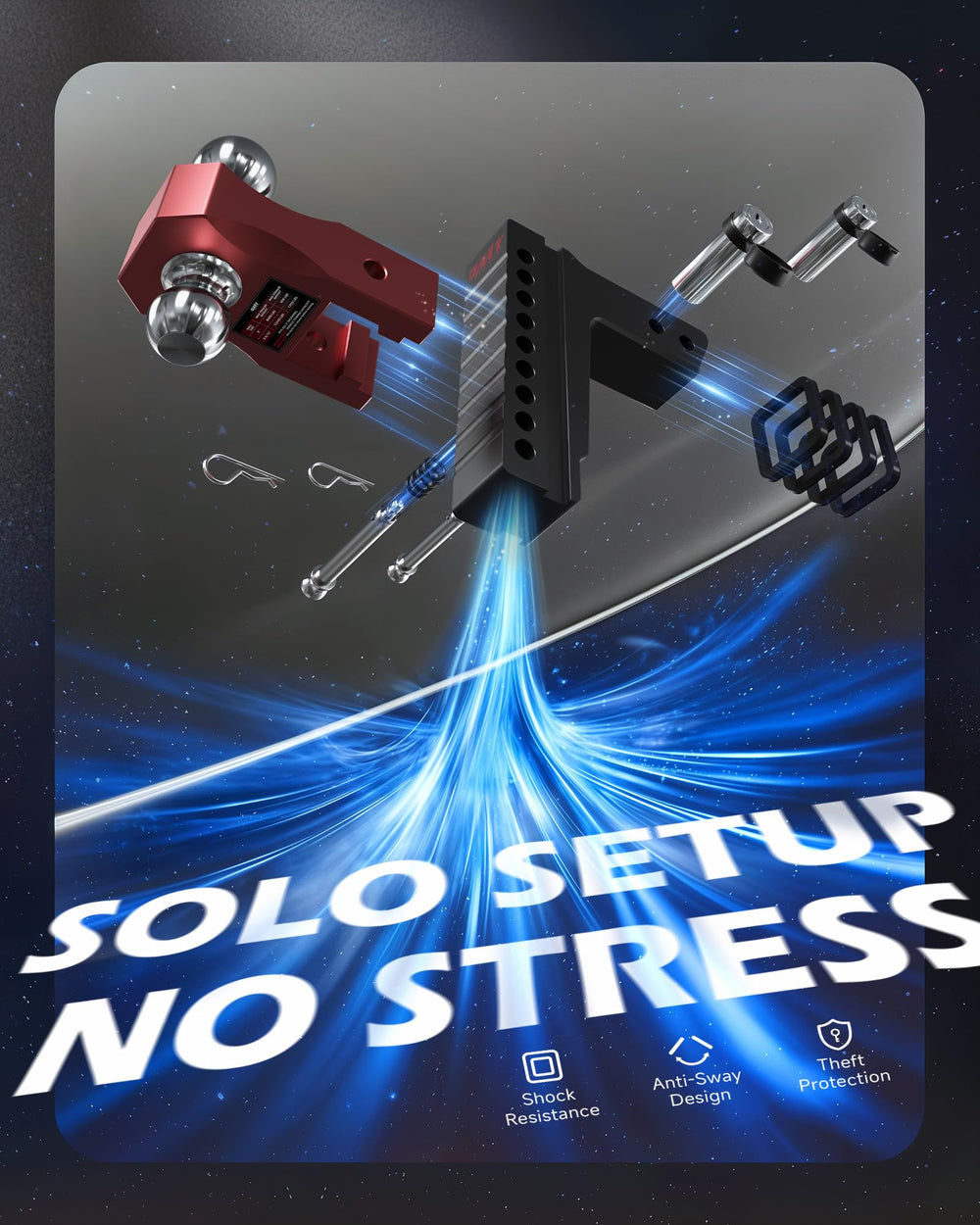 Orion Motor Tech hitch installed on truck for smooth stable towing