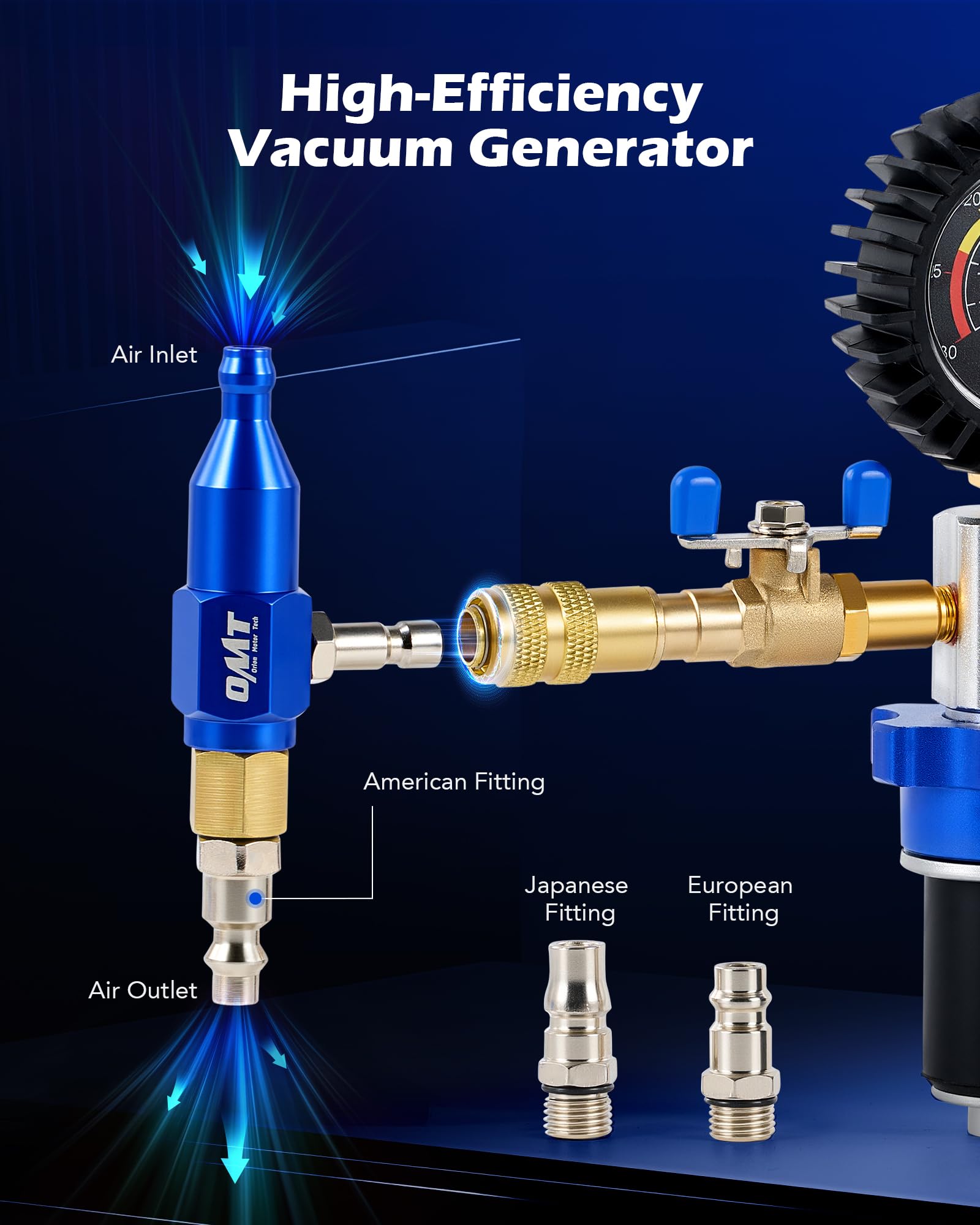 Orion Motor Tech kit connected to a radiator during a refill to speed the process