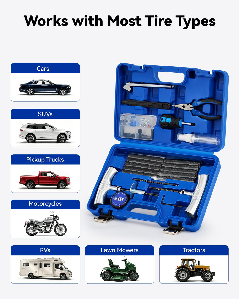 Orion Motor Tech roadside scene showing a driver using the kit for emergency repair
