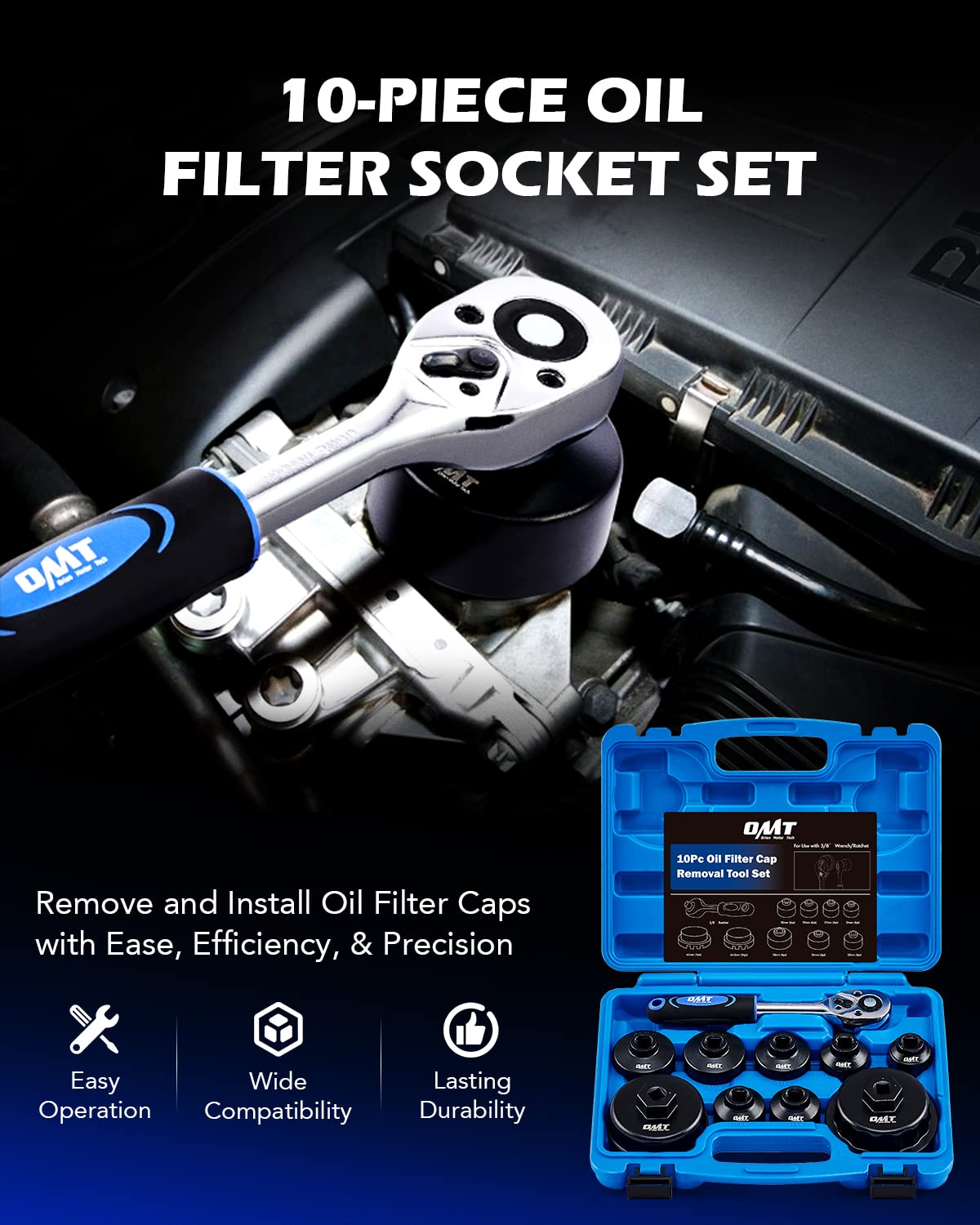 Close-up of Orion Motor Tech low-profile aluminum sockets highlighting fit for tight spaces