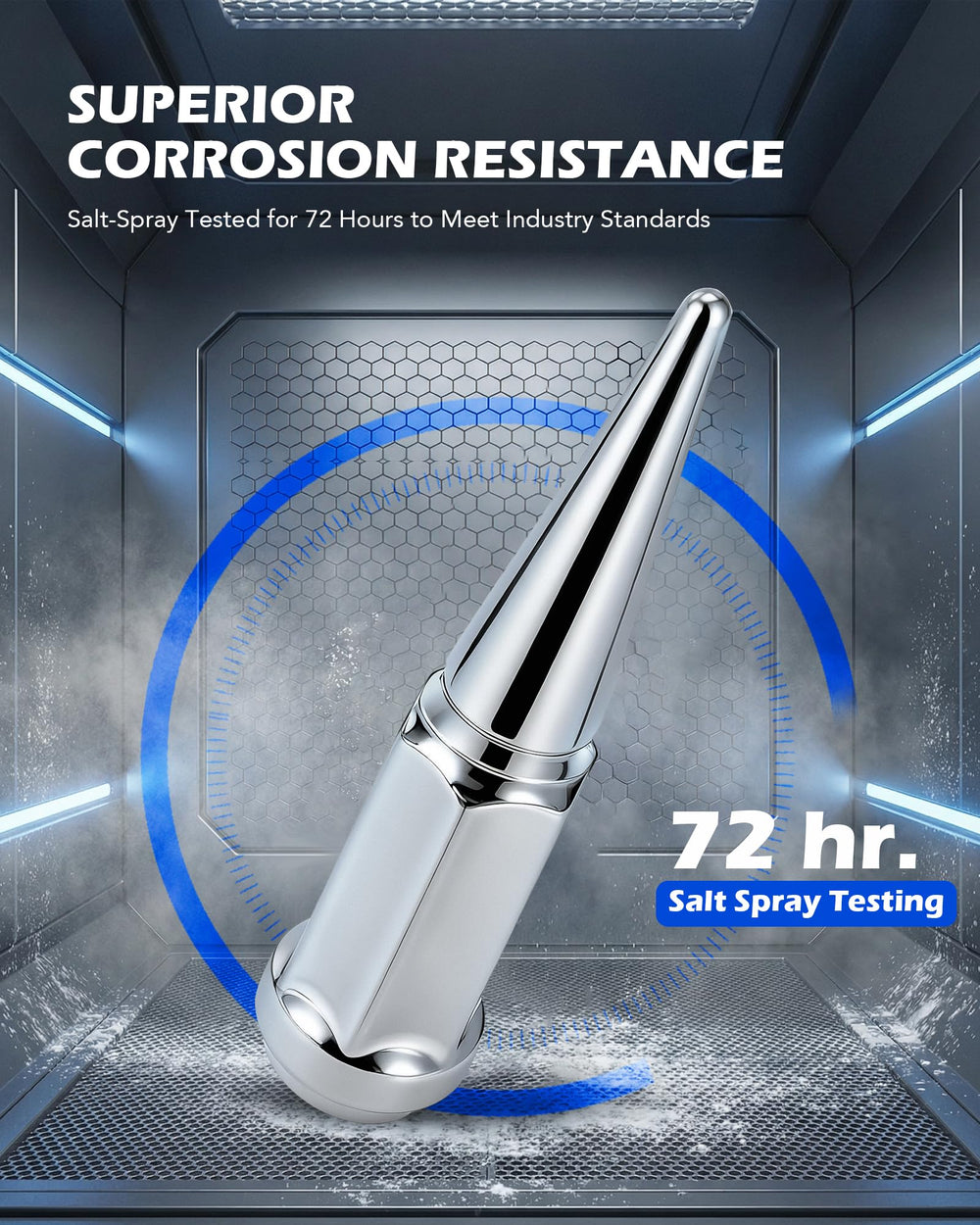 Orion Motor Tech supplied socket key beside lug nuts, demonstrating included tool for safer installation