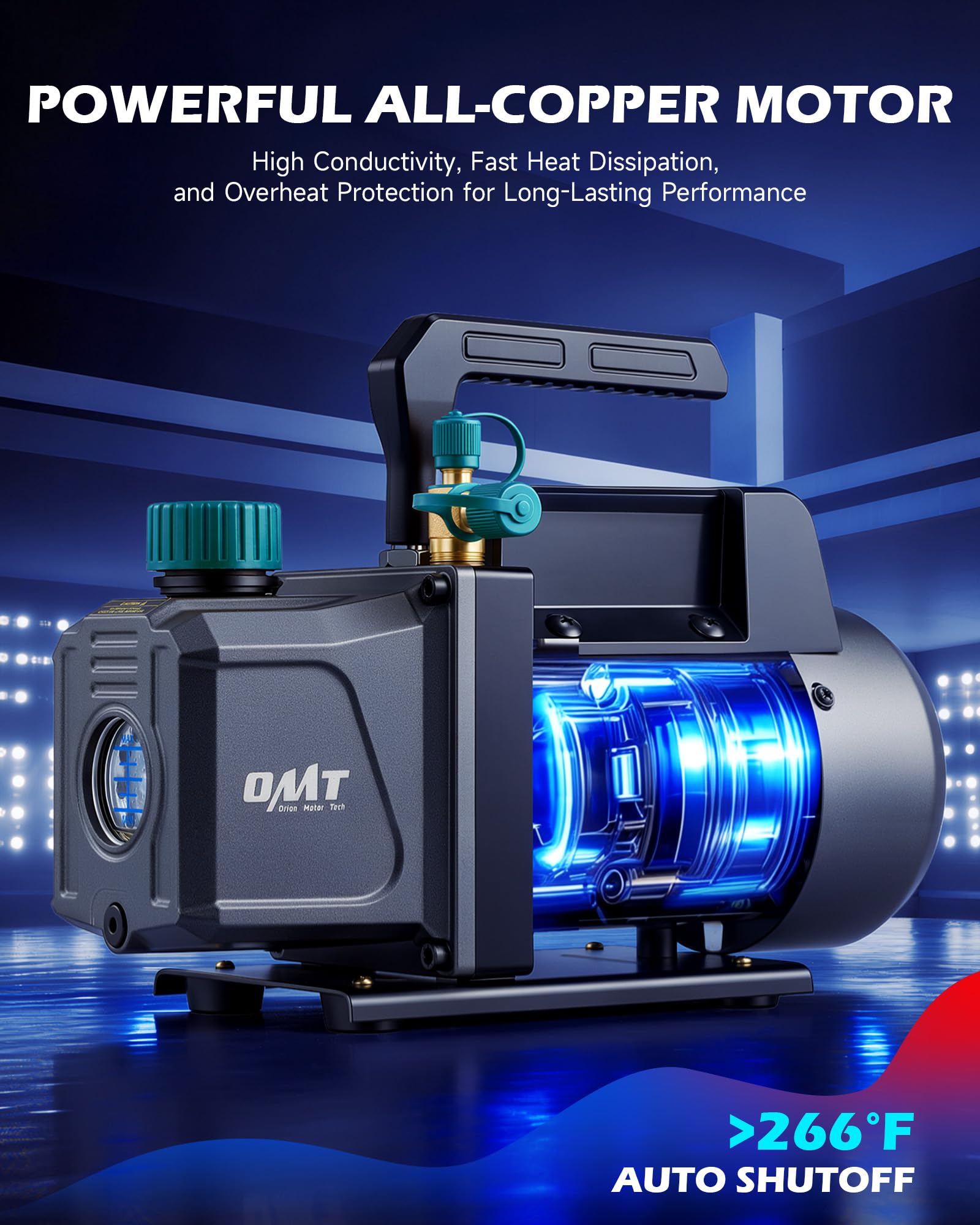 Orion Motor Tech manifold gauge dial close-up offering precise pressure readings benefit