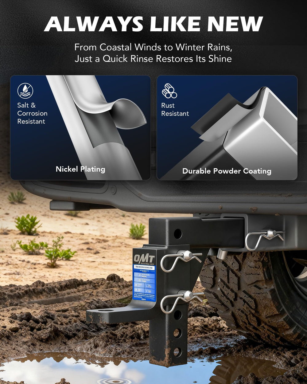 Orion Motor Tech powder-coat finish detail showing corrosion resistance benefit