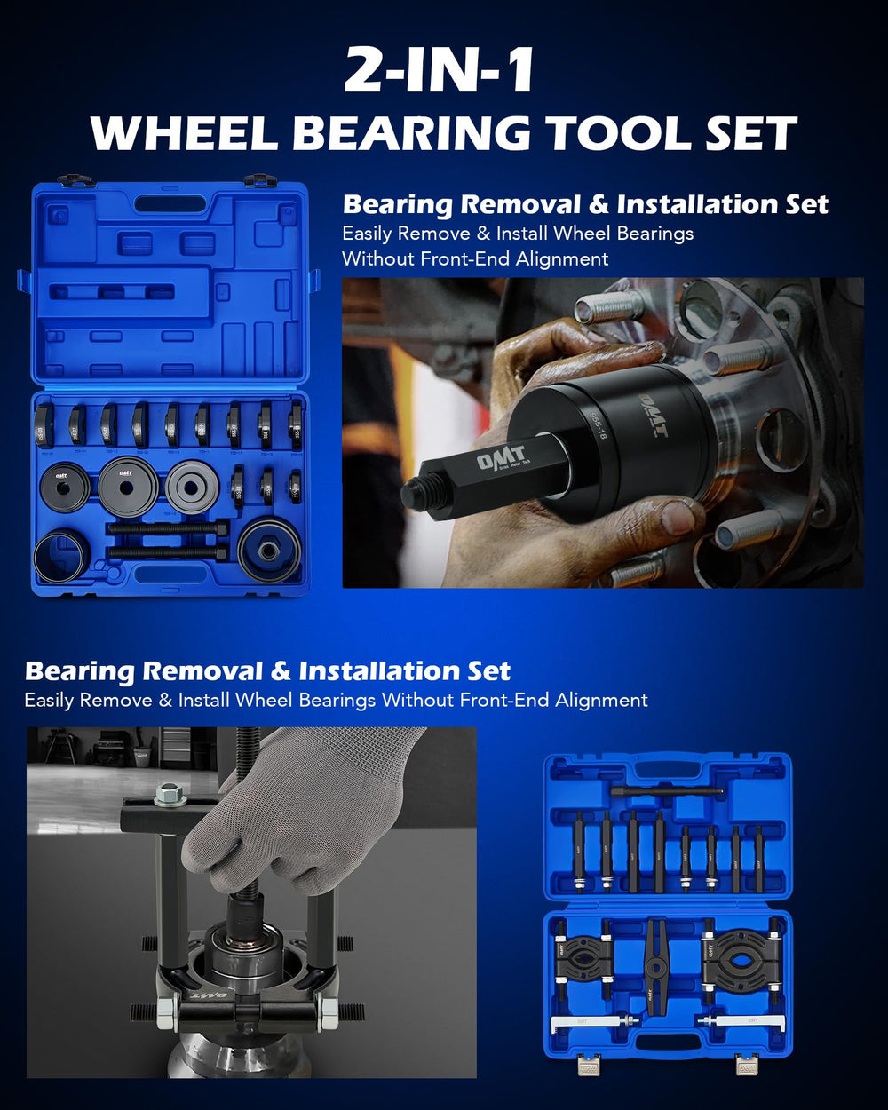 Orion Motor Tech bearing sleeves arranged to show variety and fit multiple hub sizes