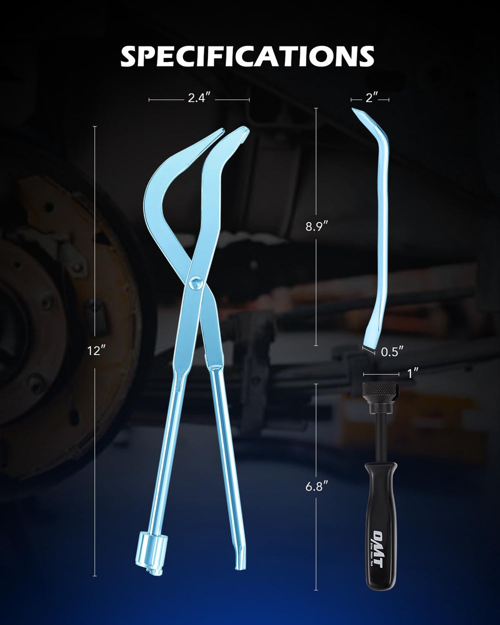 Orion Motor Tech dual-ended spring pliers detail showing notched and socket ends for safe springs