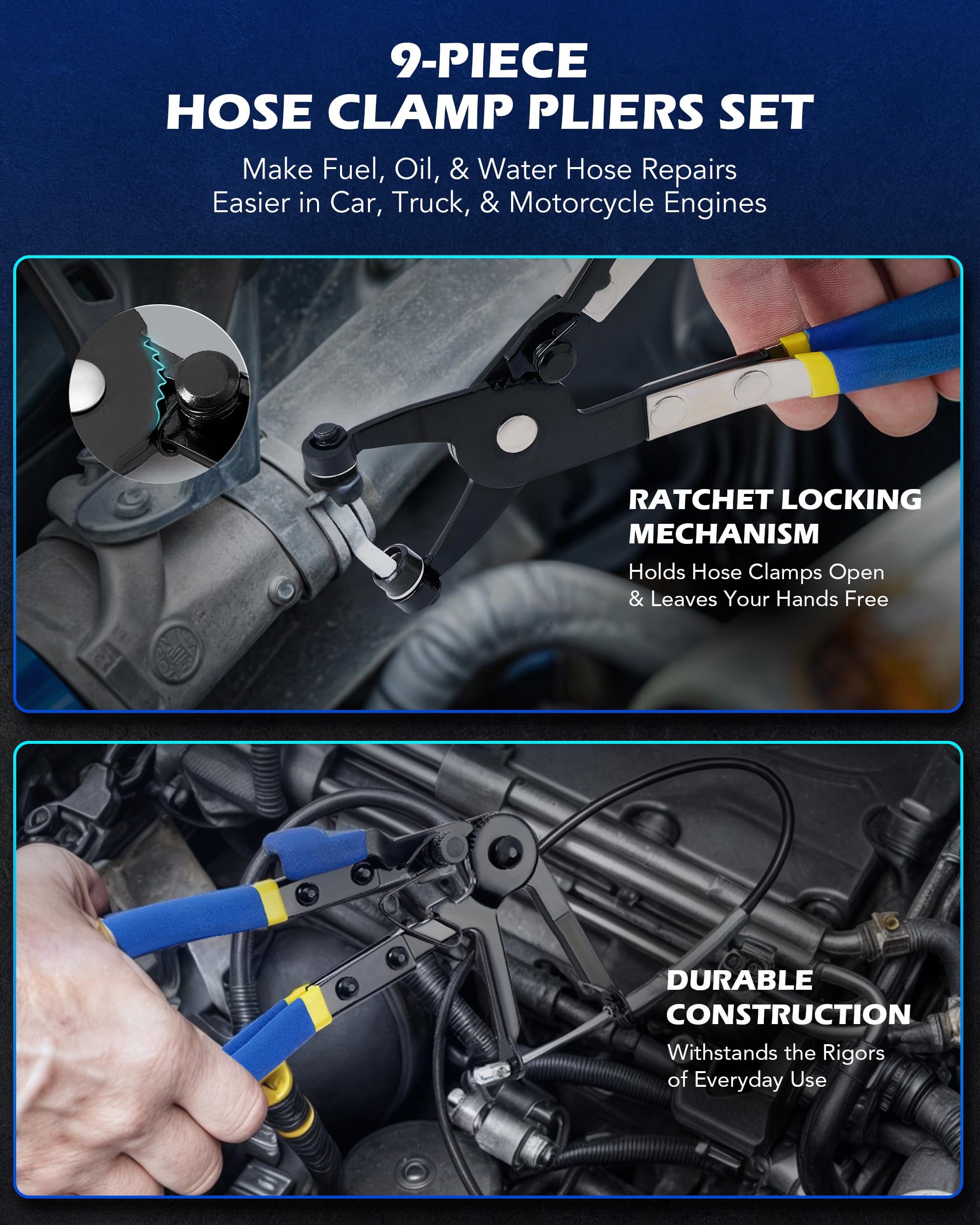 Orion Motor Tech open cases displaying organized disconnect tips and pliers