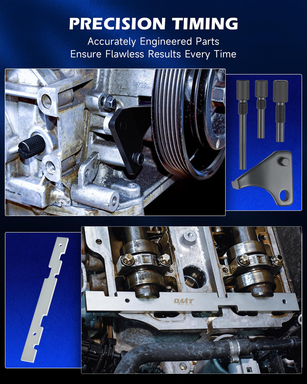 Orion Motor Tech camshaft setting bar engaged to maintain correct phasing benefit