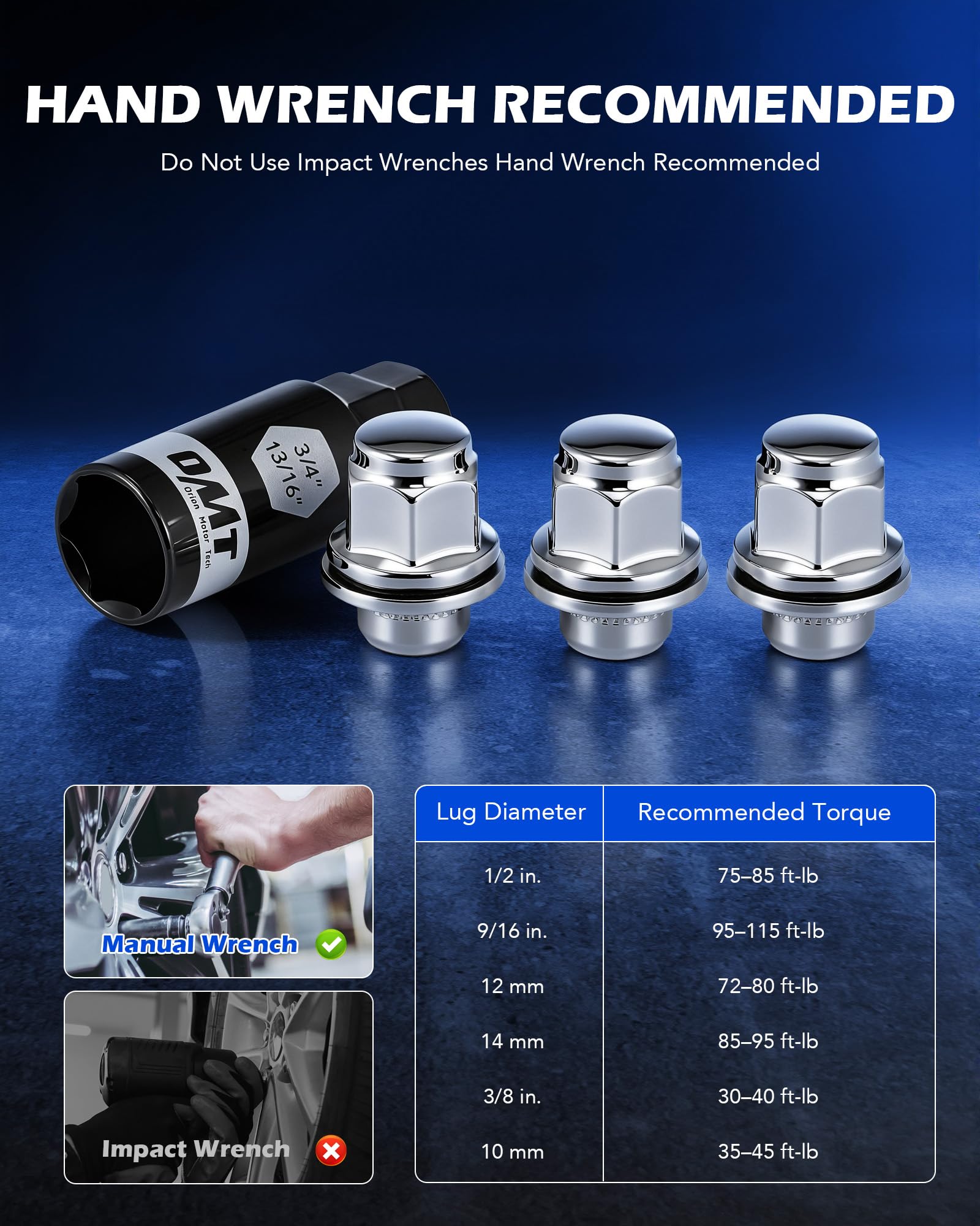 Orion Motor Tech lug nut beside coin for scale showing compact length and accurate sizing