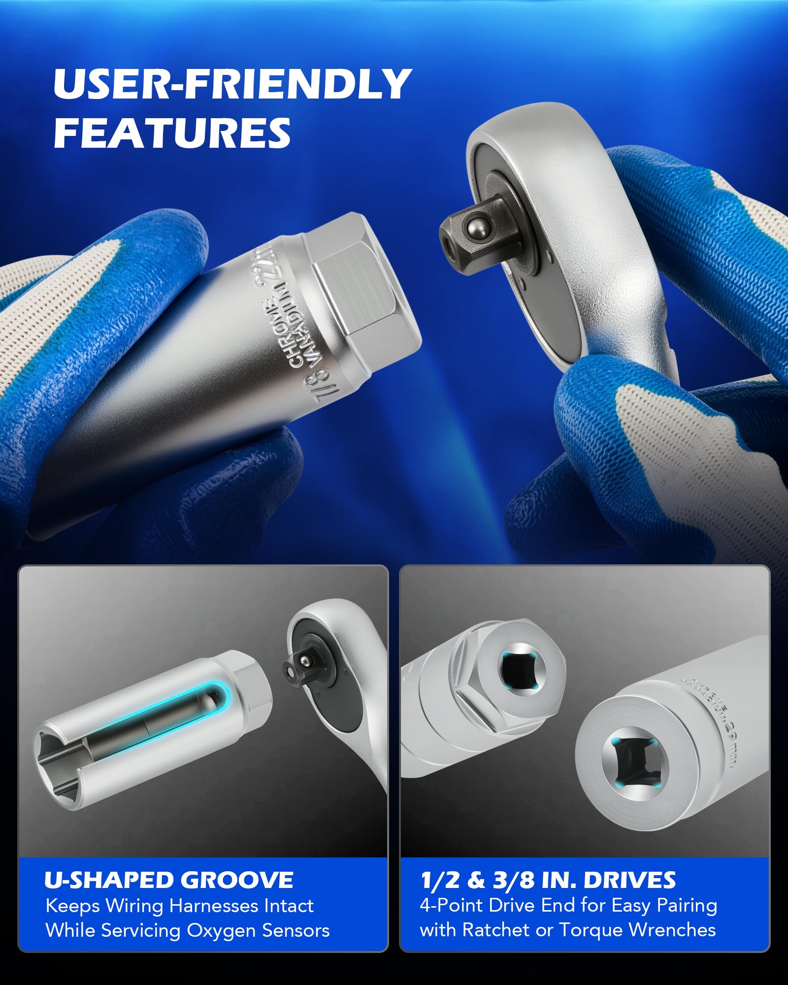 Orion Motor Tech socket in use on an engine sensor for easy removal