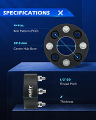 Orion Motor Tech side profile of a spacer highlighting 2-inch thickness for wider track stability